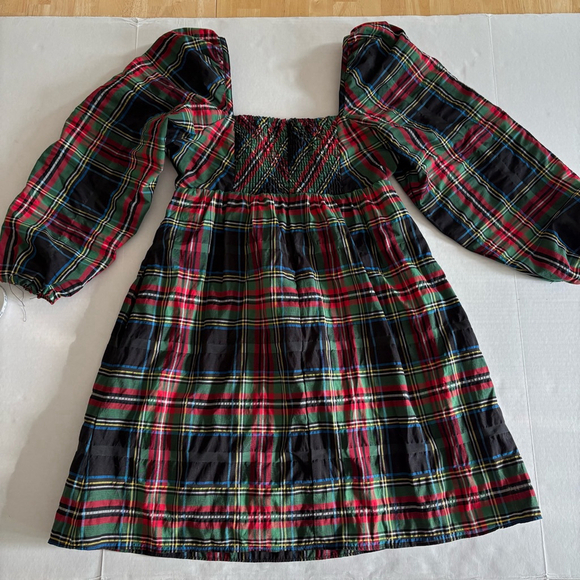 NWOT J. Crew Puff-sleeve mini dress in Stewart tartan size 2 - Picture 3 of 16